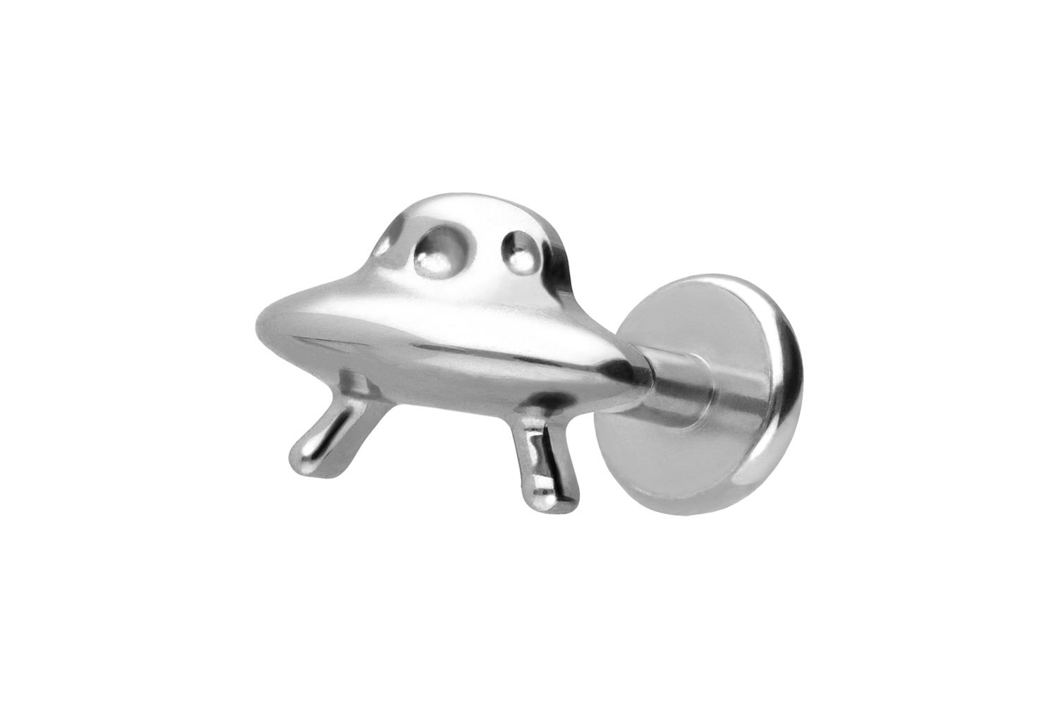 Titan Labret Piercing mit Push Fit UFO